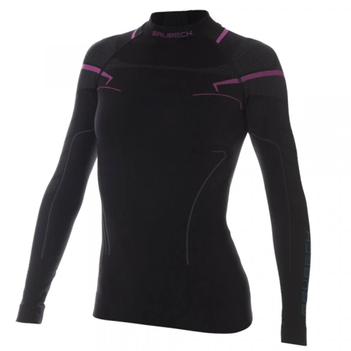 Футболка Brubeck Thermo Nilit Heat черный/розовый женская в Севастополе