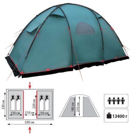 Палатка Tramp Eagle 4 V2 зеленый