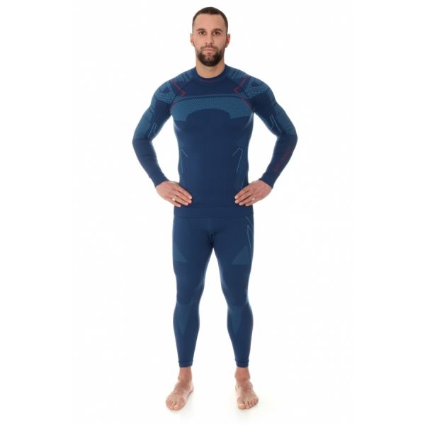 Футболка Brubeck Thermo Nilit Heat черный/голубой мужская в Севастополе