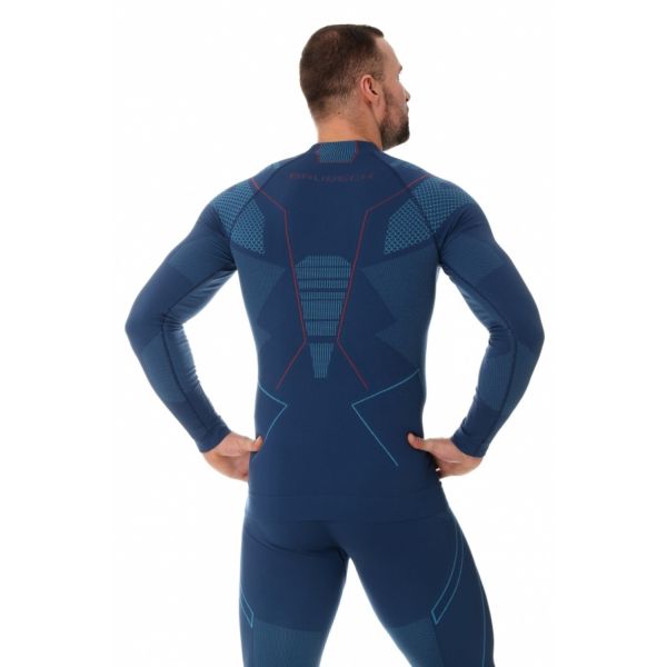 Футболка Brubeck Thermo Nilit Heat черный/голубой мужская в Севастополе