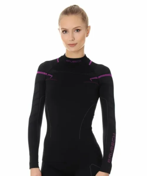 Футболка Brubeck Thermo Nilit Heat черный/розовый женская в Севастополе