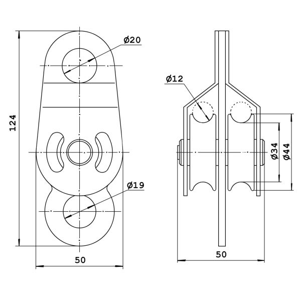  Блок-ролик Орион-Альп двойной сталь с подшипником в Севастополе  