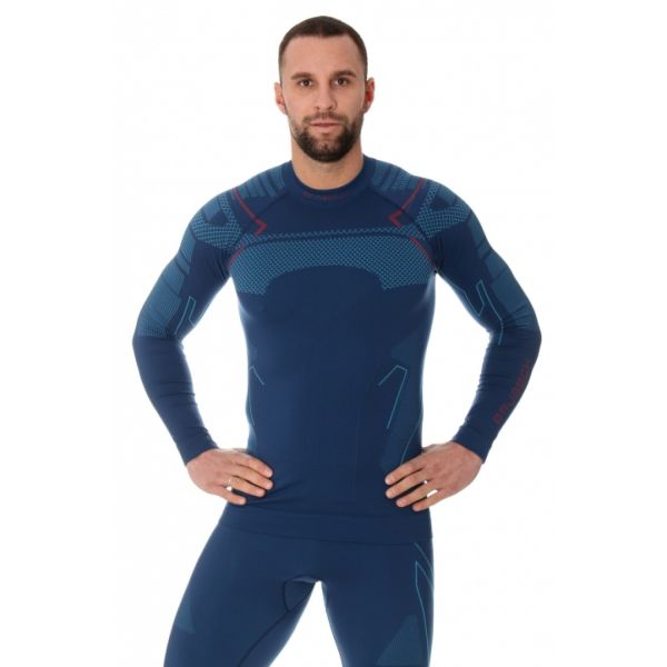 Футболка Brubeck Thermo Nilit Heat черный/голубой мужская в Севастополе
